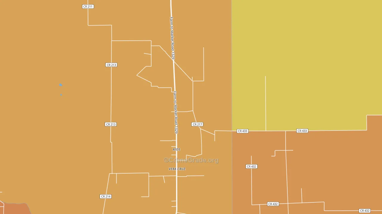 Rios, TX Map of Murder Rates