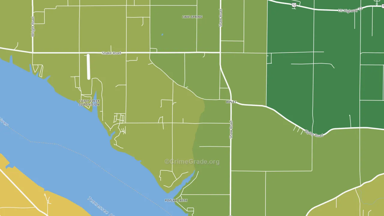 Ripley, AL Map of Murder Rates