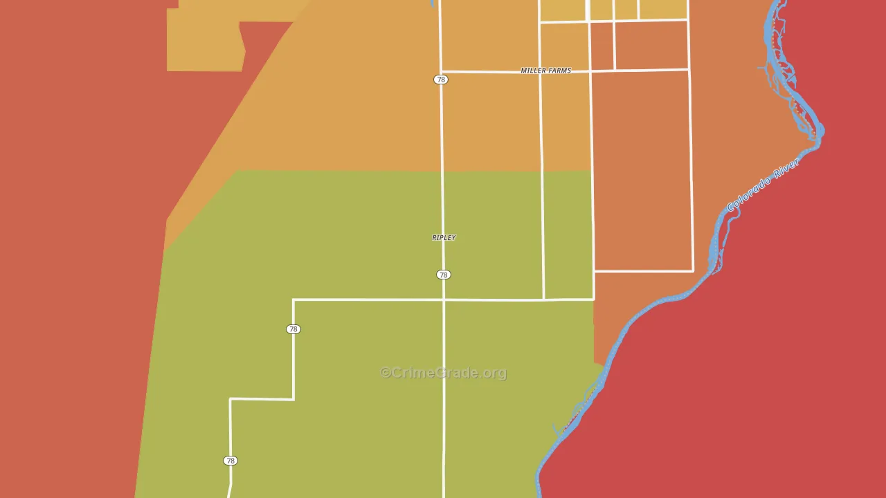 Ripley, CA Map of Murder Rates