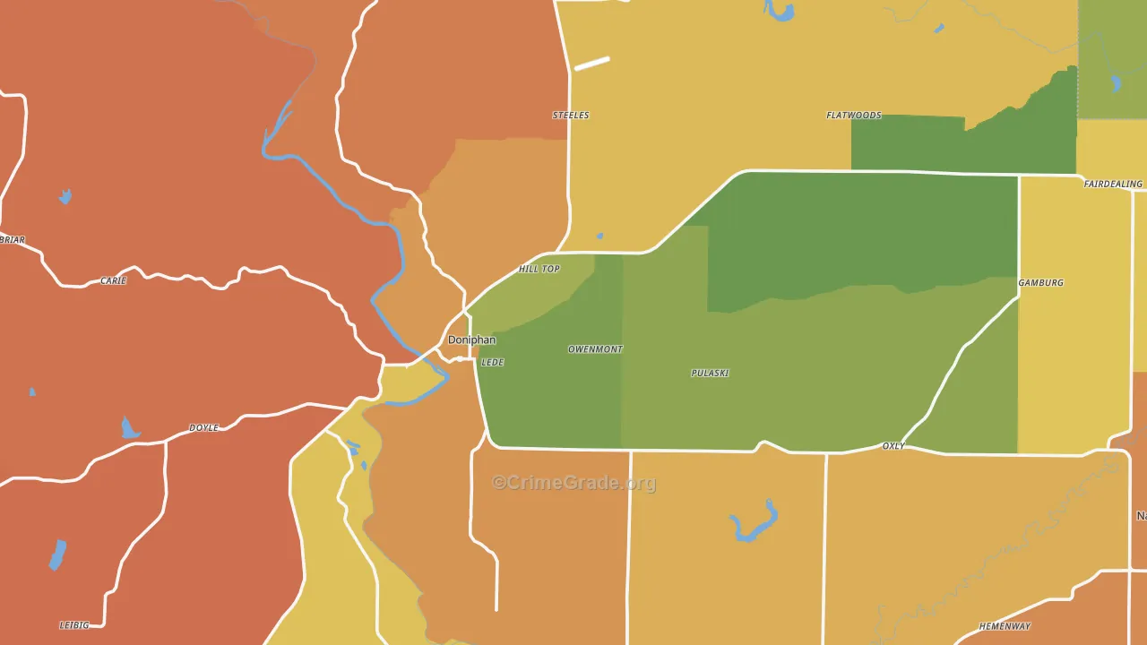 Ripley County, MO Map of Murder Rates