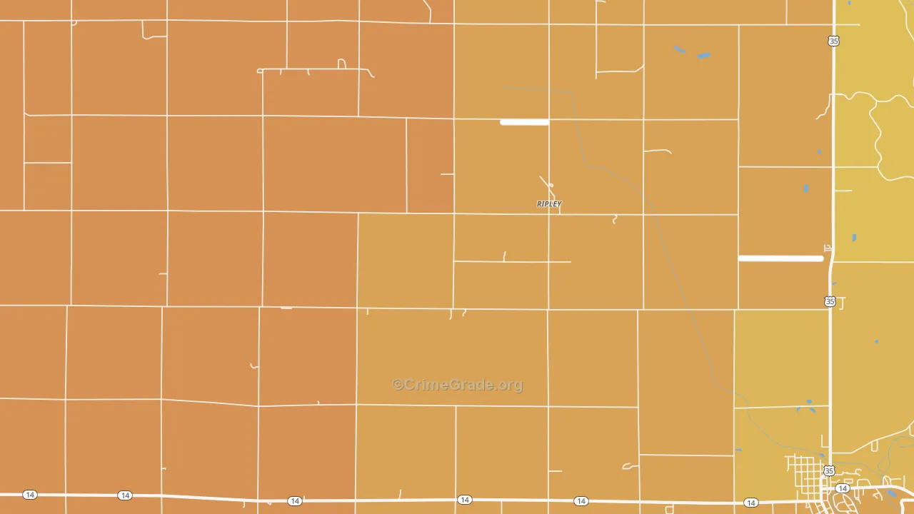 Ripley, IN Map of Murder Rates