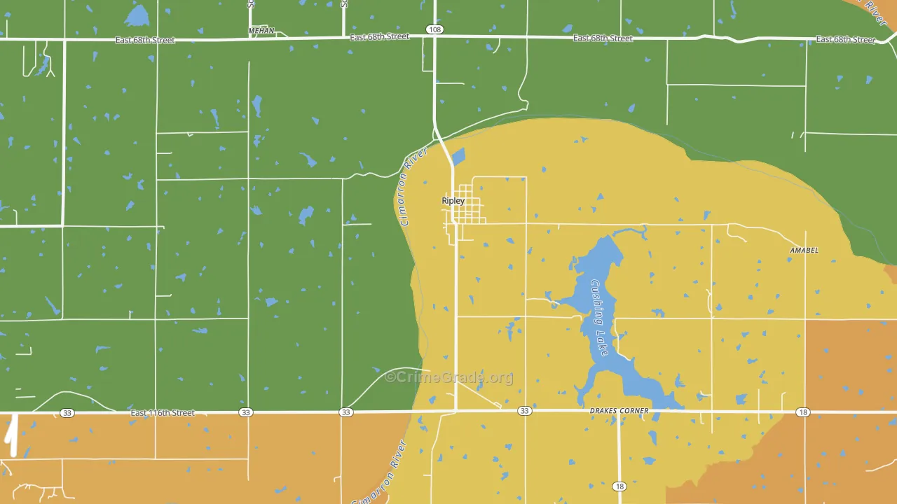 Ripley, OK Map of Murder Rates