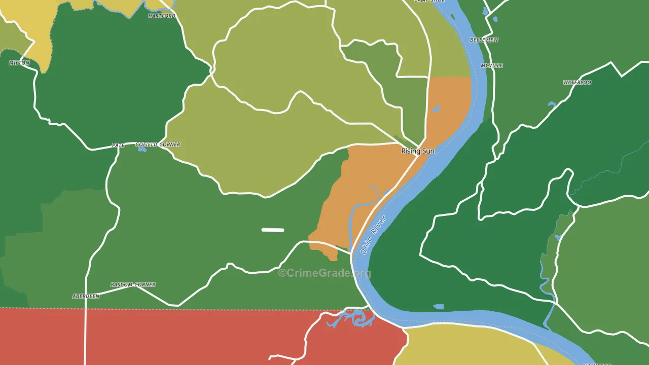Rising Sun, IN Map of Murder Rates