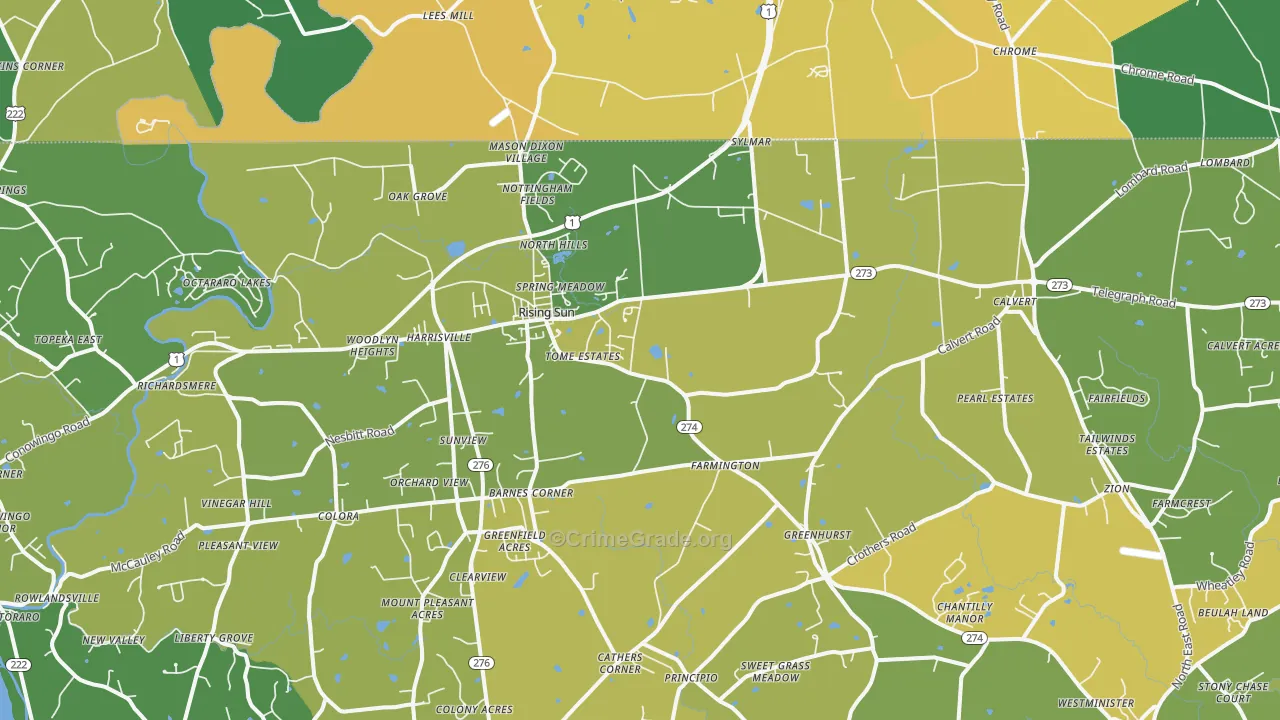 Rising Sun, MD Map of Murder Rates