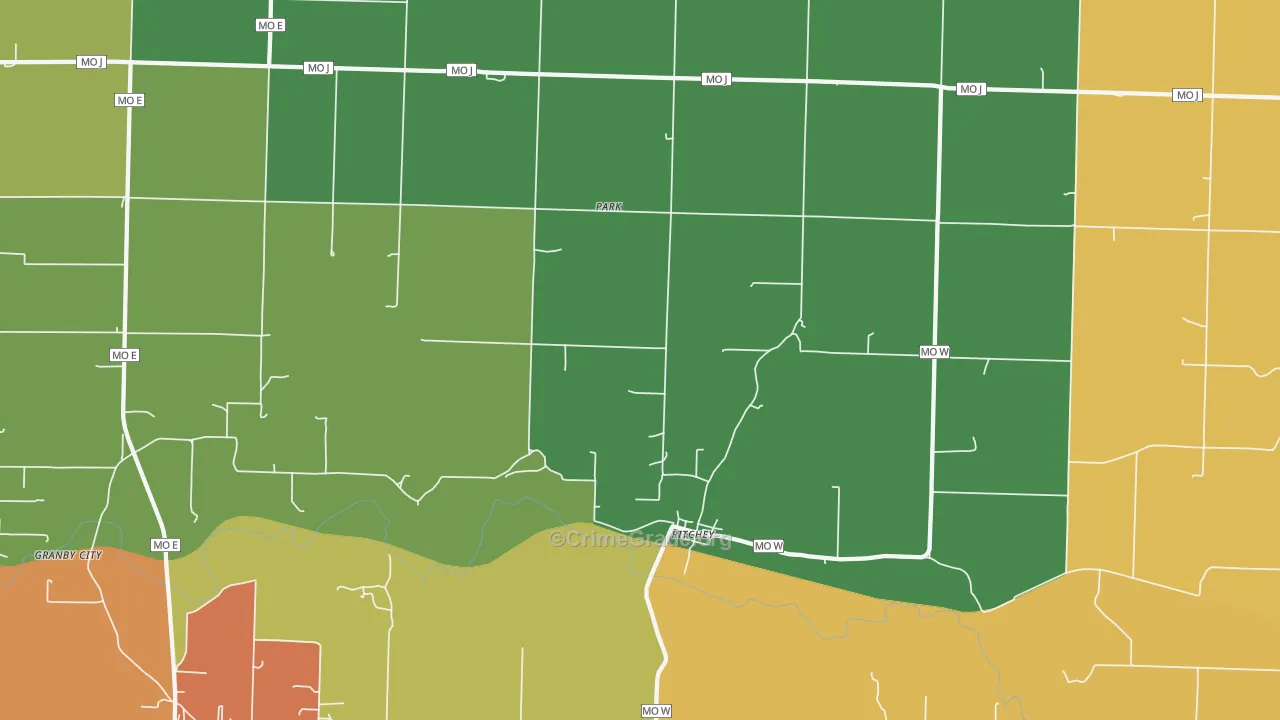 Ritchey, MO Map of Murder Rates