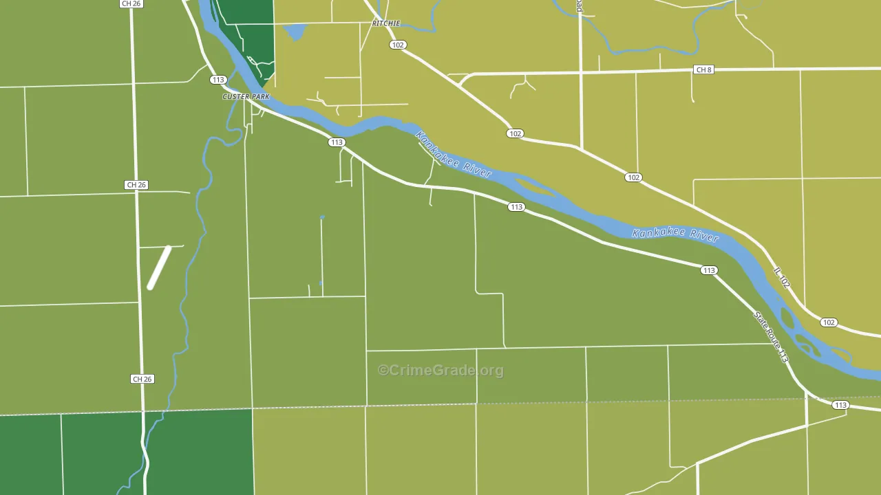 Ritchie, IL Map of Murder Rates