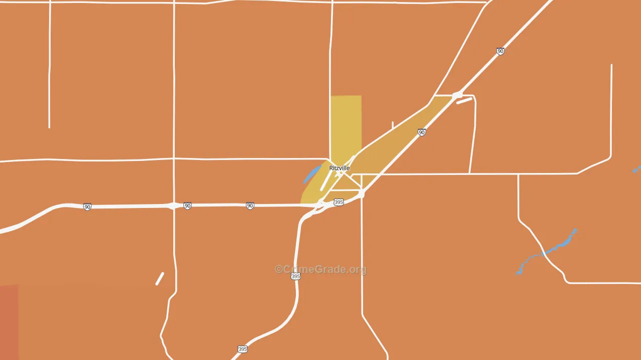 Ritzville, WA Map of Murder Rates
