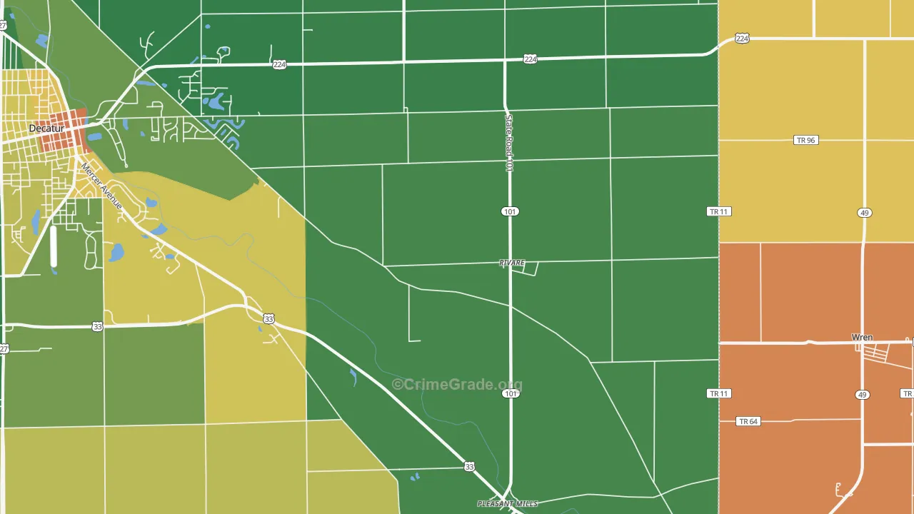 Rivare, IN Map of Murder Rates