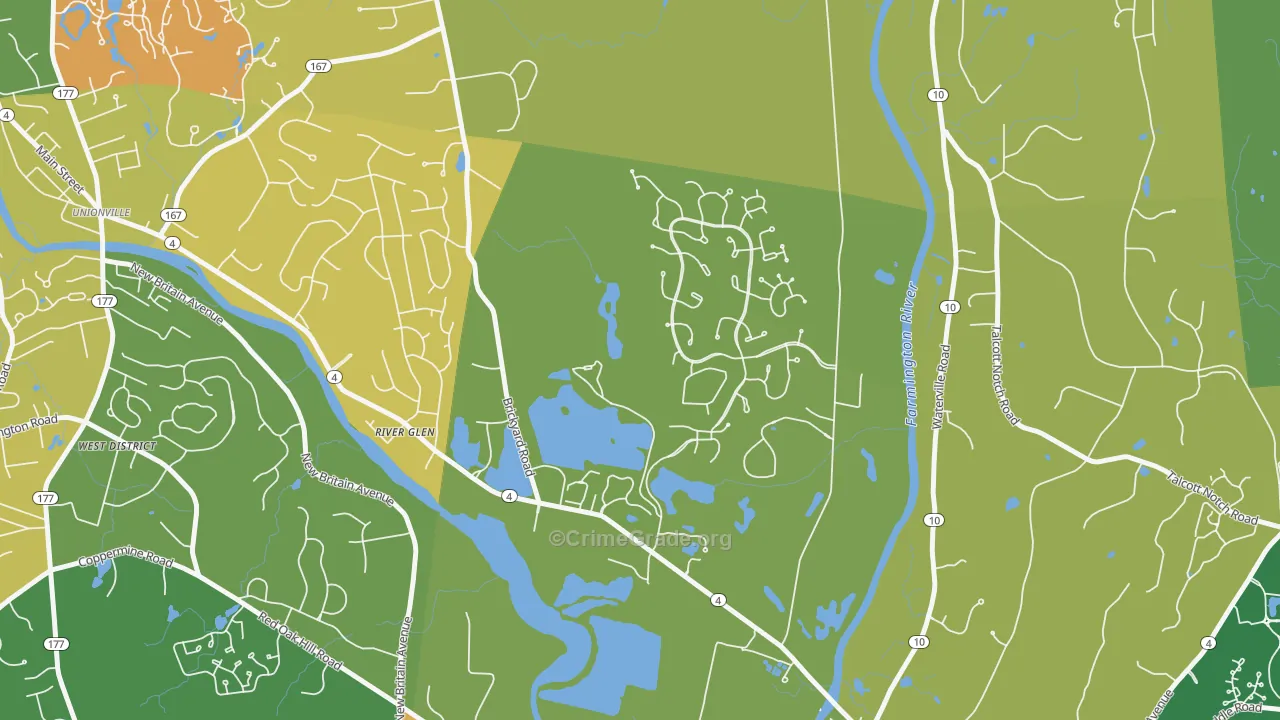 River Glen, CT Map of Murder Rates