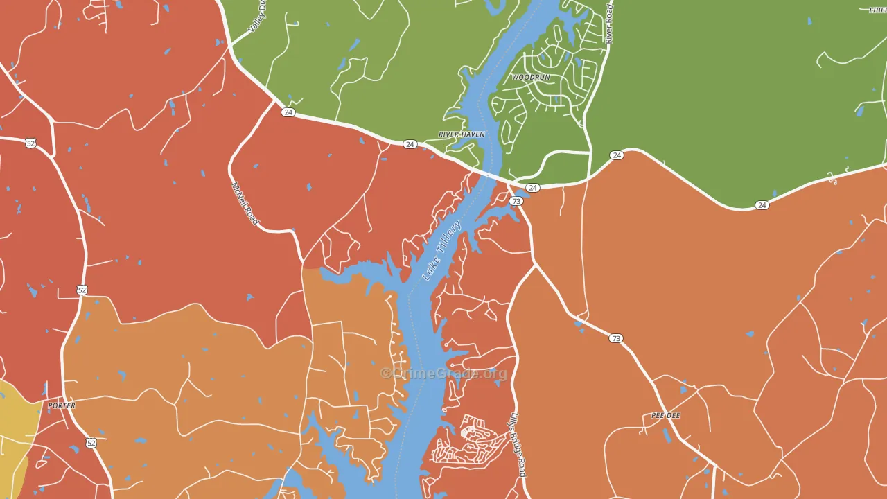 River Haven, NC Map of Murder Rates