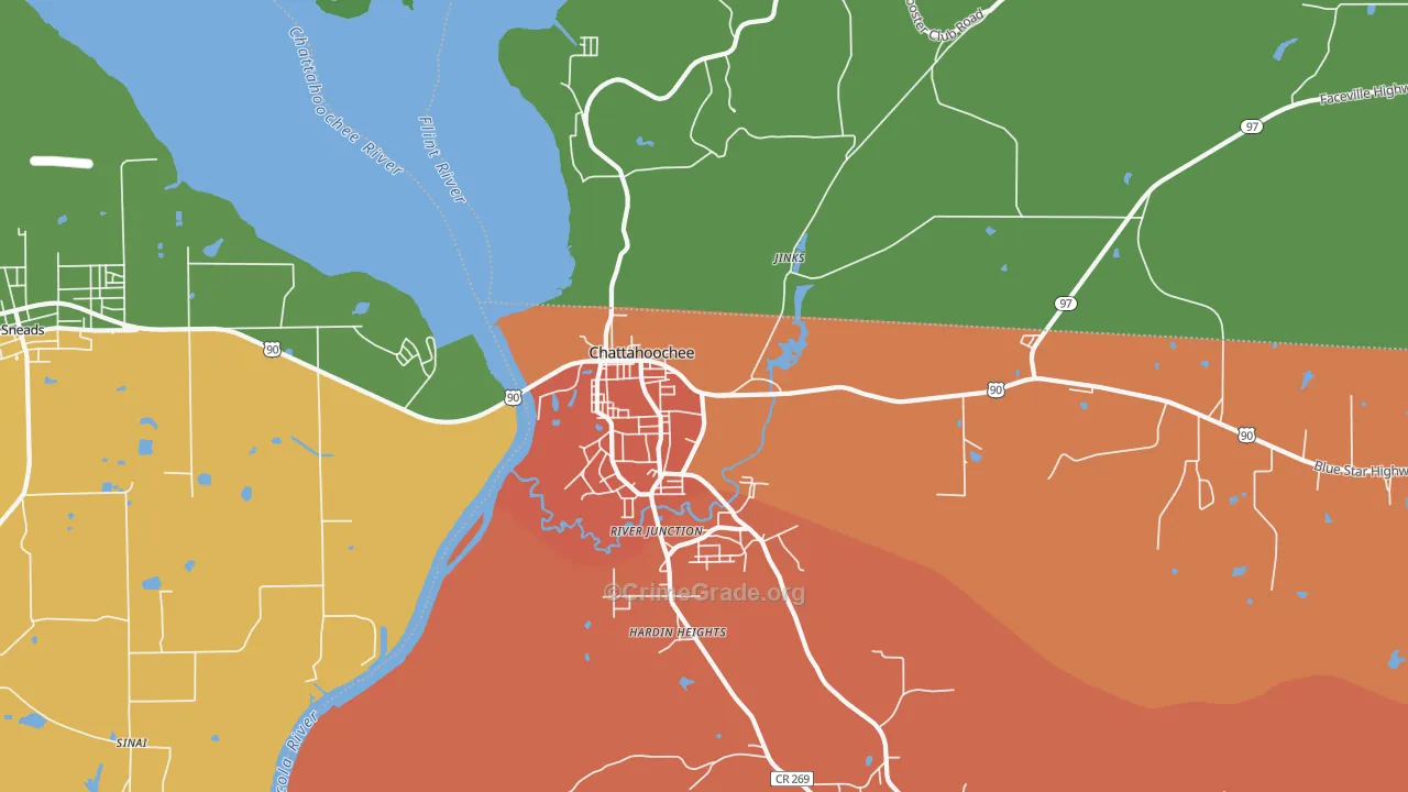 River Junction, FL Map of Murder Rates