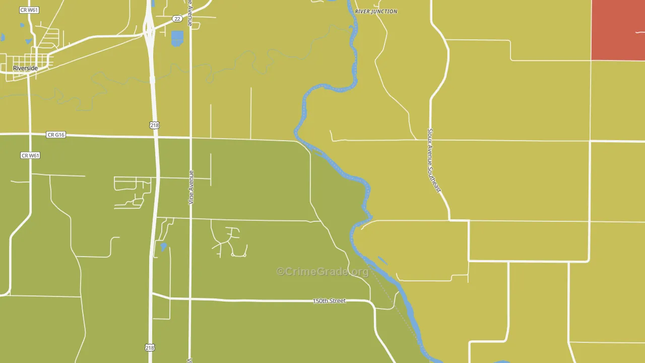 River Junction, IA Map of Murder Rates