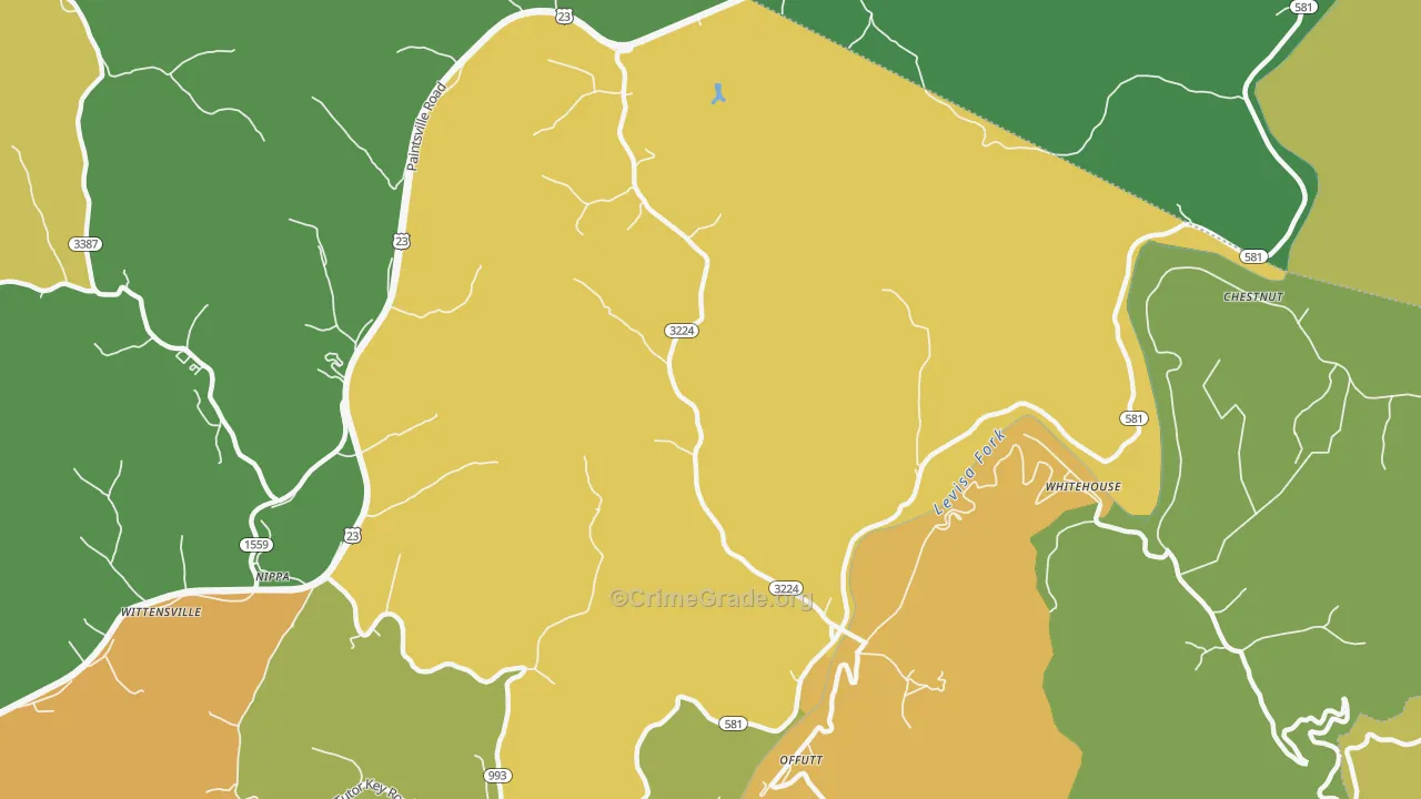 River, KY Map of Murder Rates