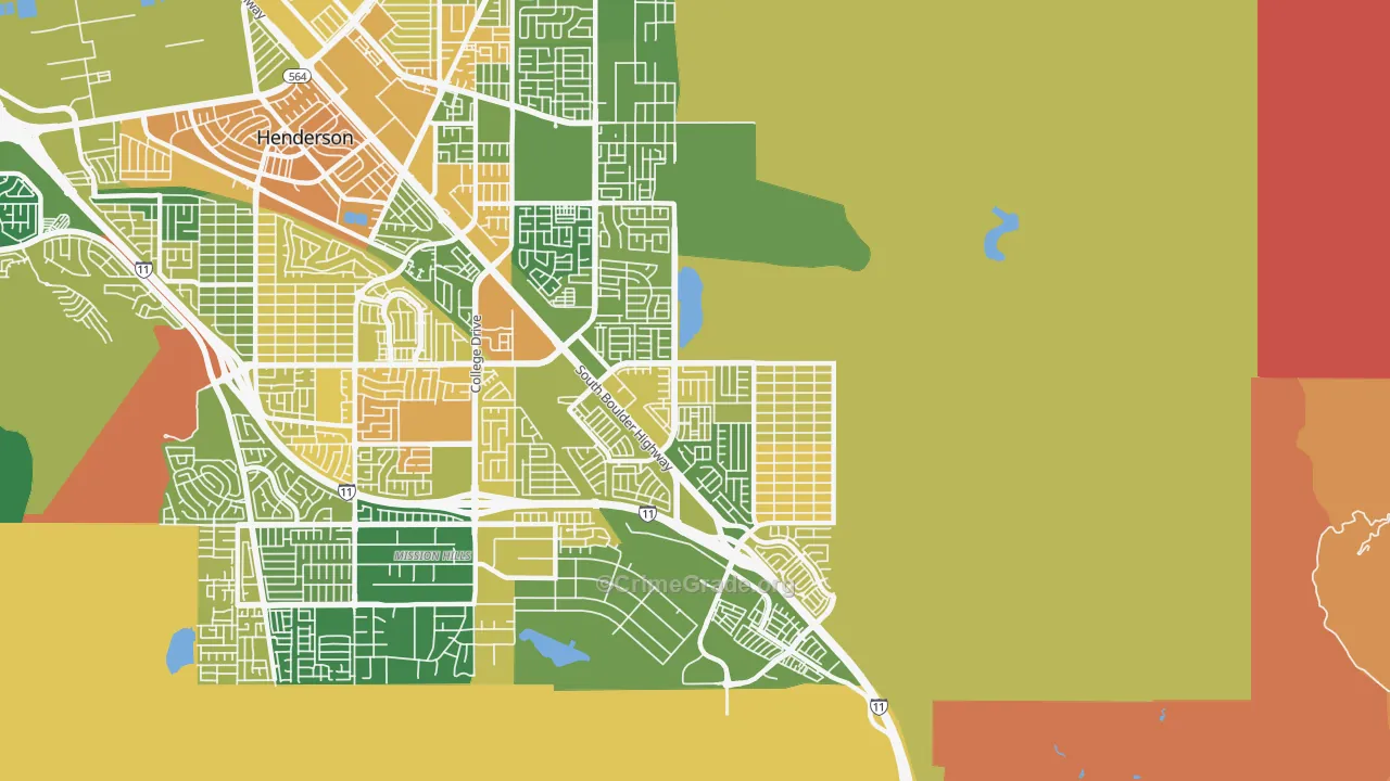 River Mountain, Henderson, NV Map of Murder Rates
