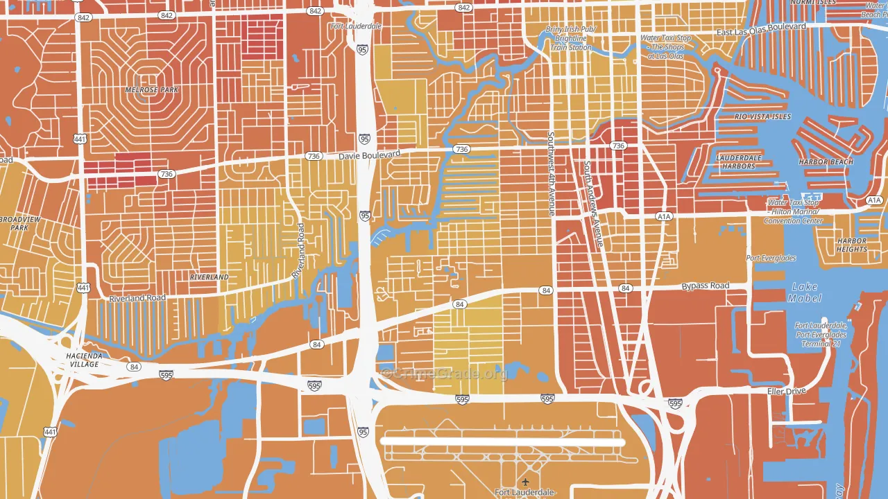 River Oaks, Fort Lauderdale, FL Map of Murder Rates