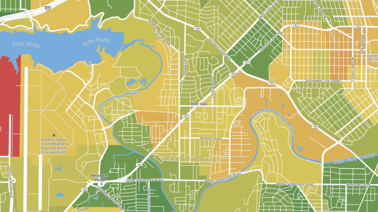 River Oaks, TX Map of Murder Rates