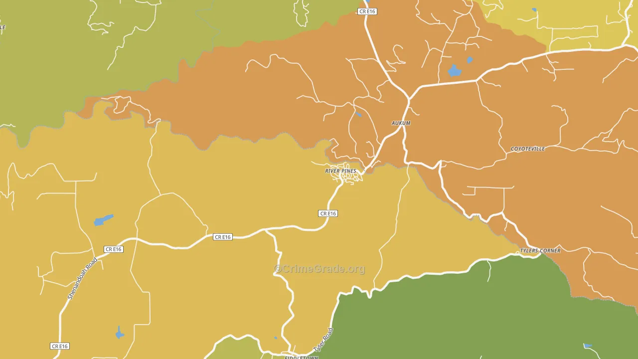 River Pines, CA Map of Murder Rates