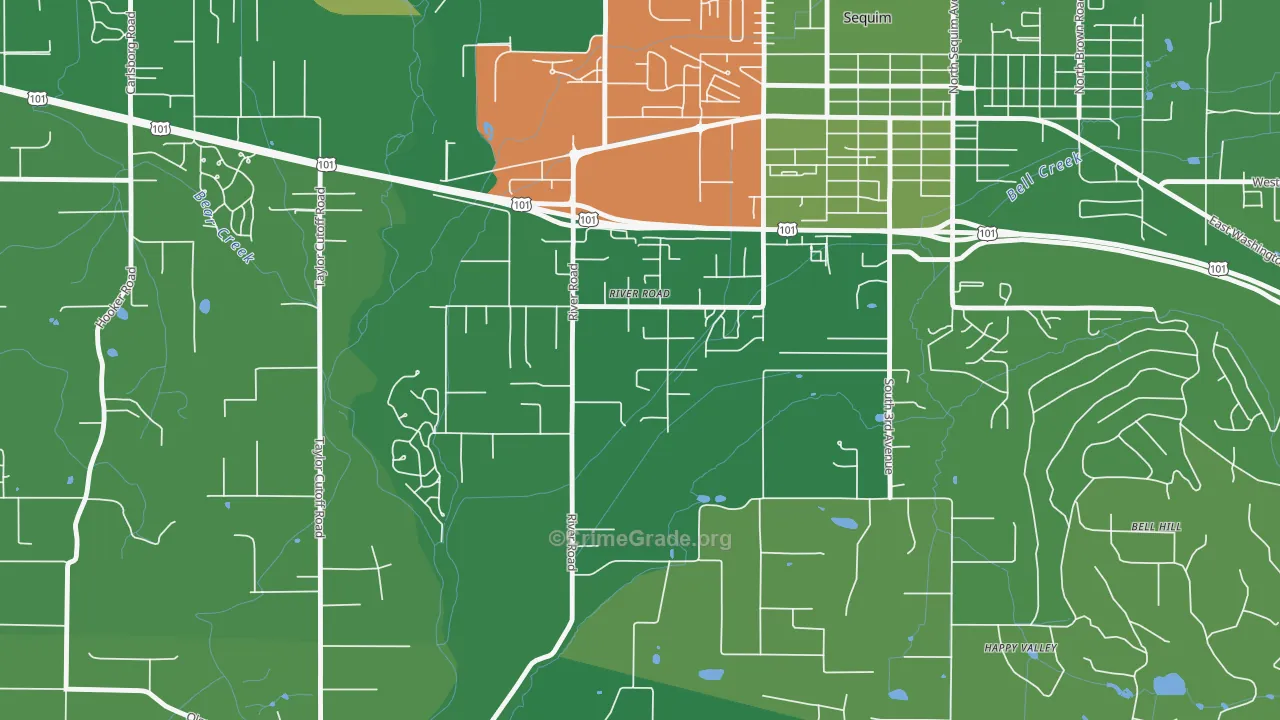 River Road, WA Map of Murder Rates