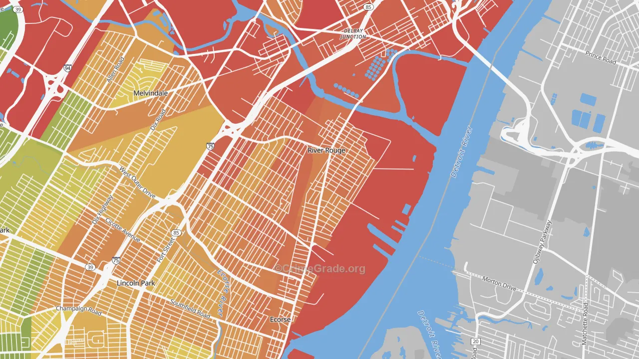 River Rouge, MI Map of Murder Rates