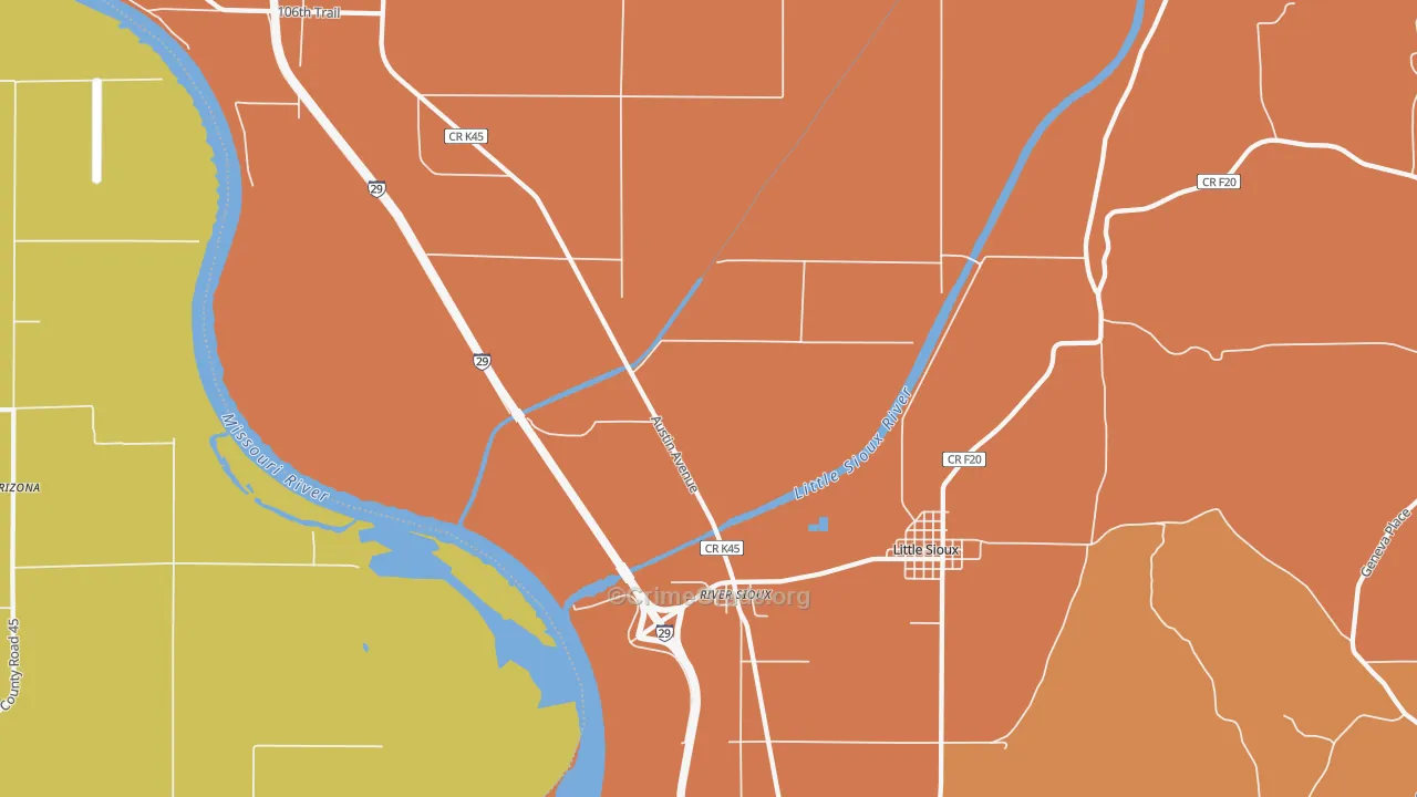 River Sioux, IA Map of Murder Rates