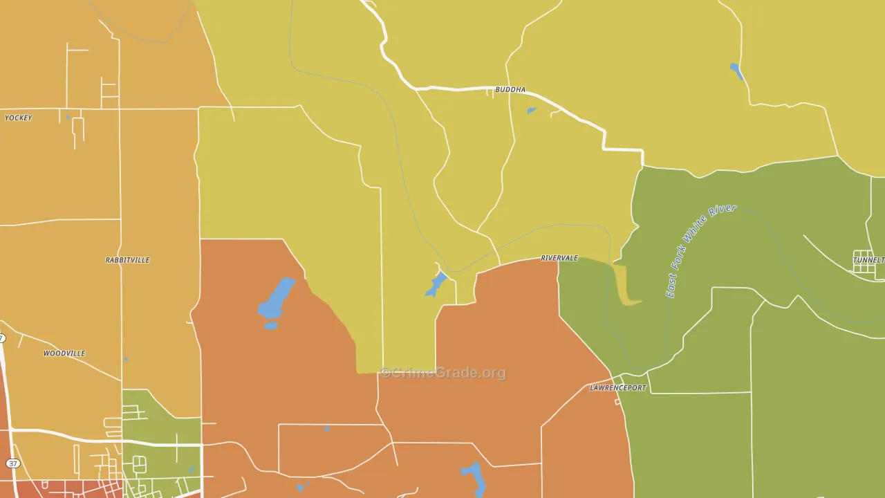 River Vale, IN Map of Murder Rates