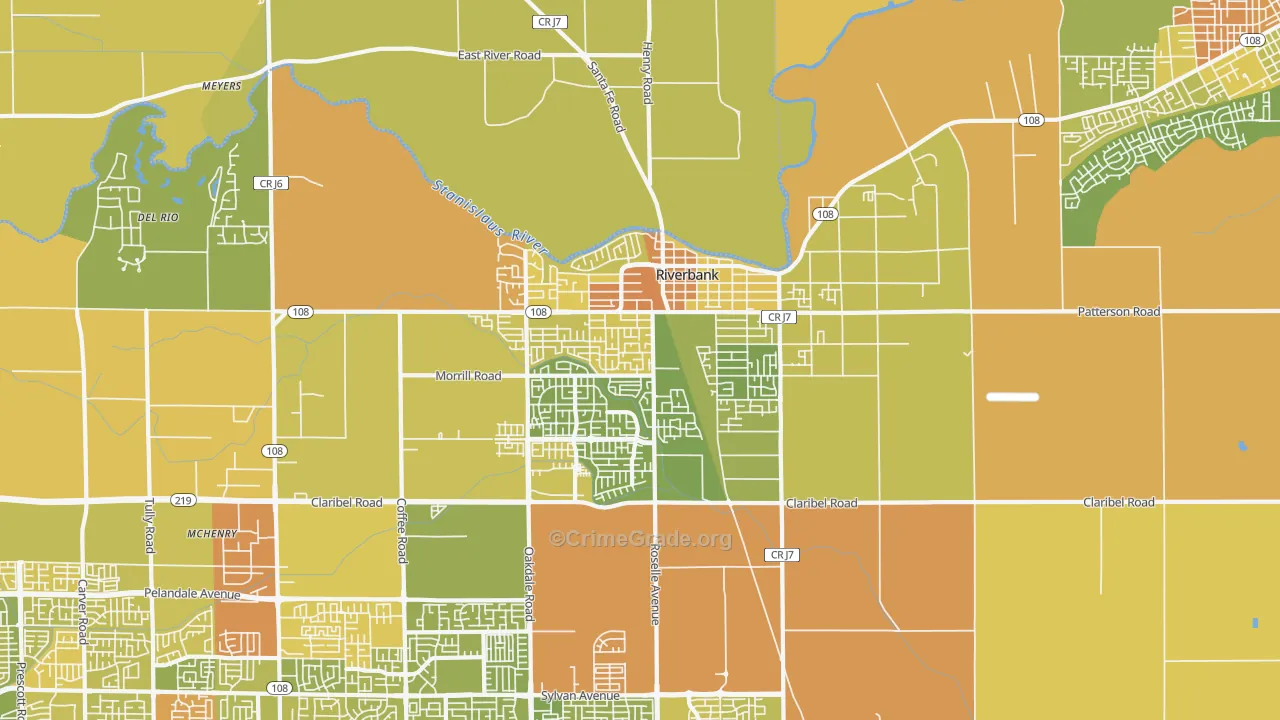 Riverbank, CA Map of Murder Rates