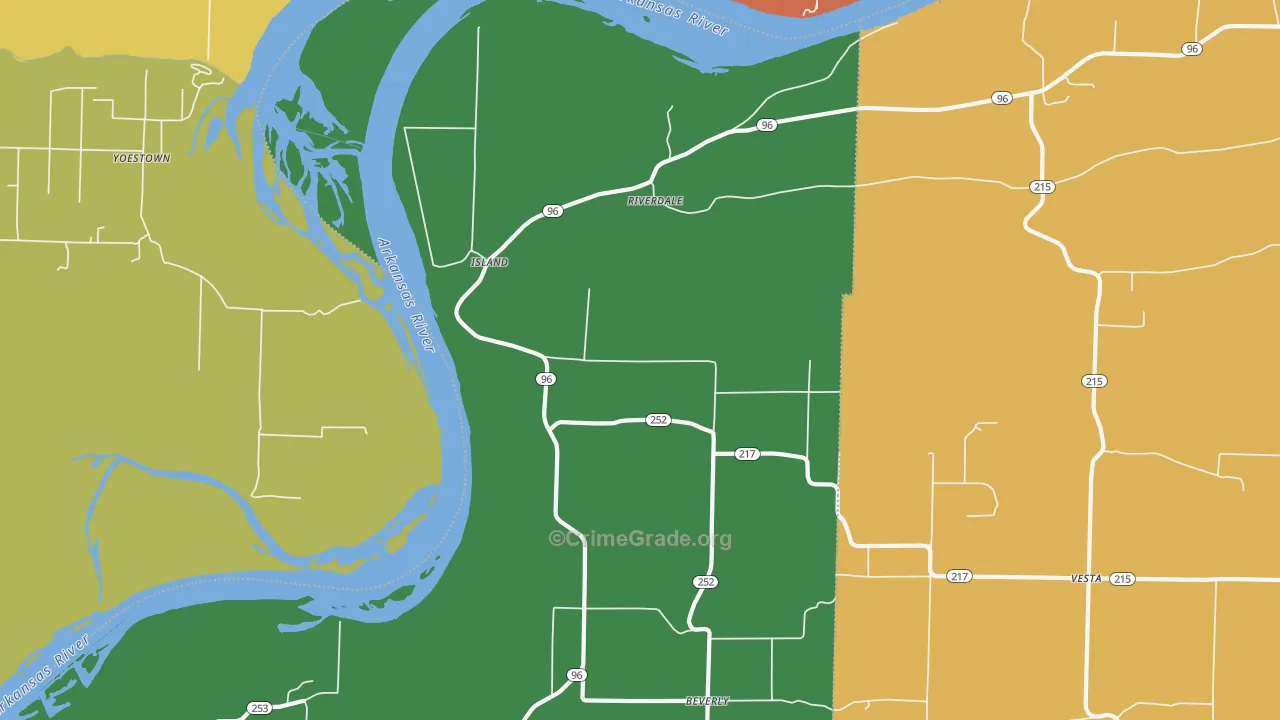 Riverdale, AR Map of Murder Rates