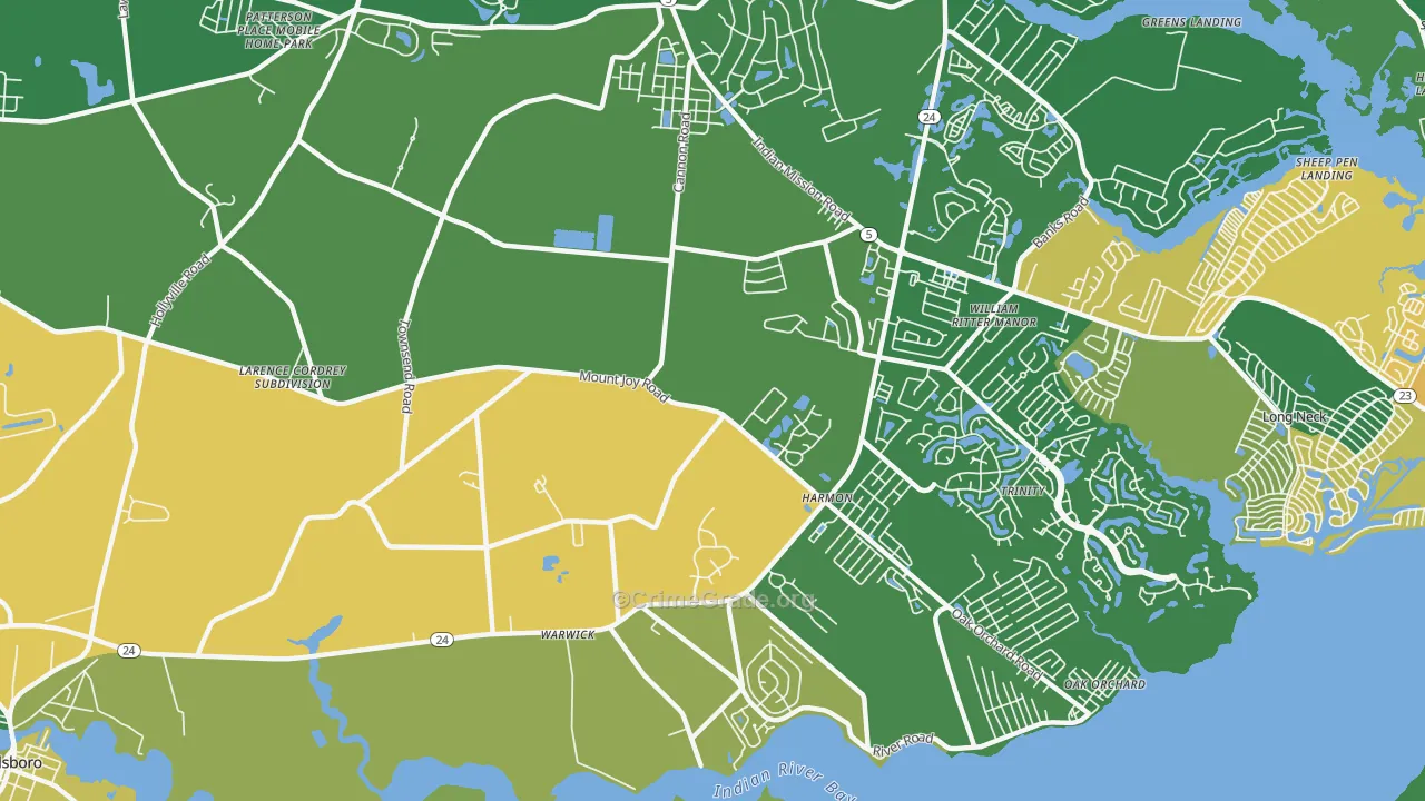 Riverdale, DE Map of Murder Rates