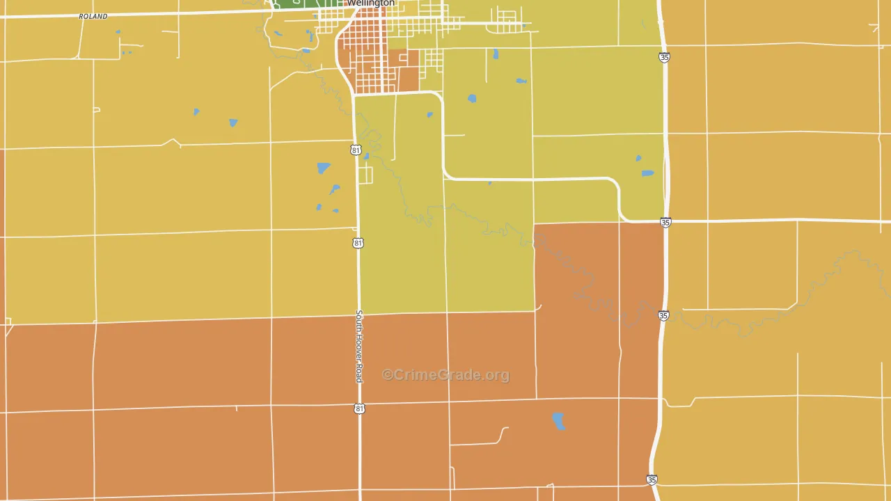 Riverdale, KS Map of Murder Rates