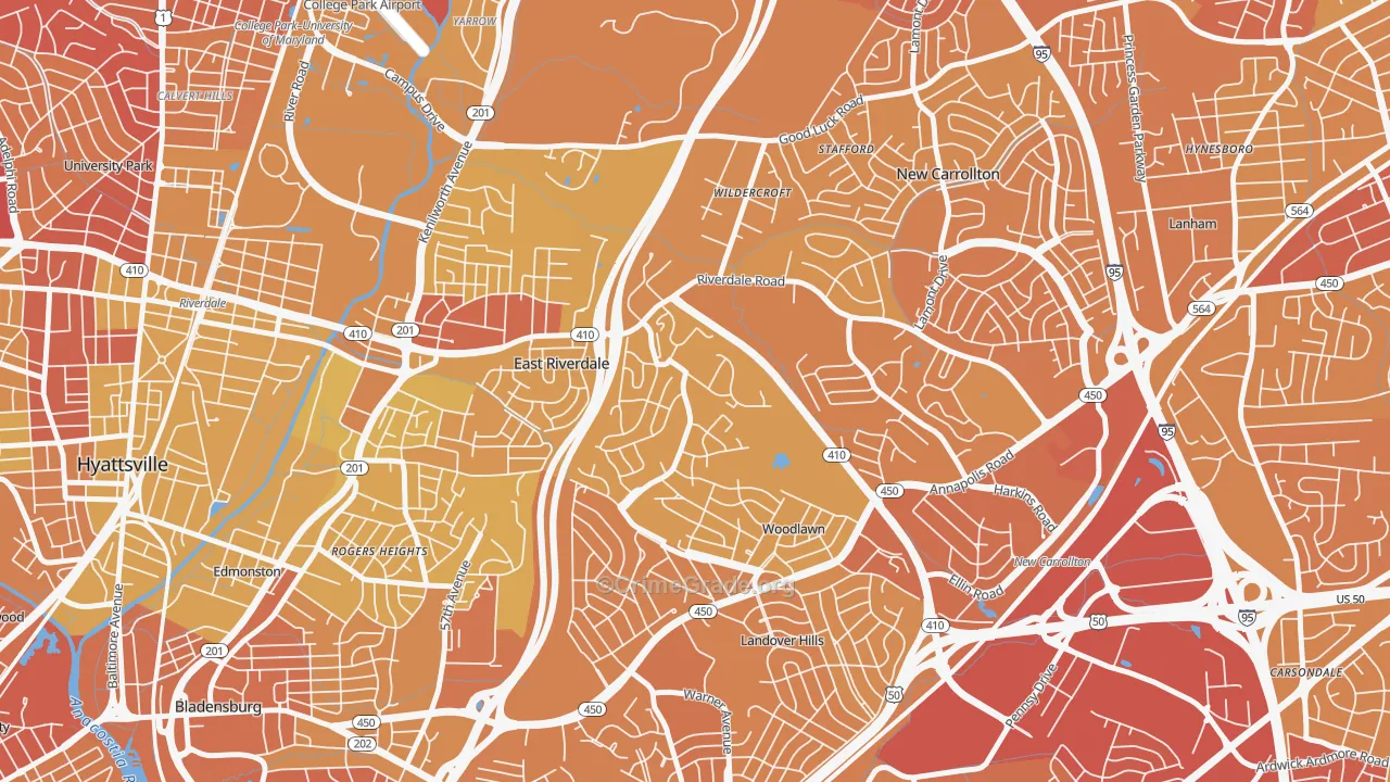 Riverdale, MD Map of Murder Rates