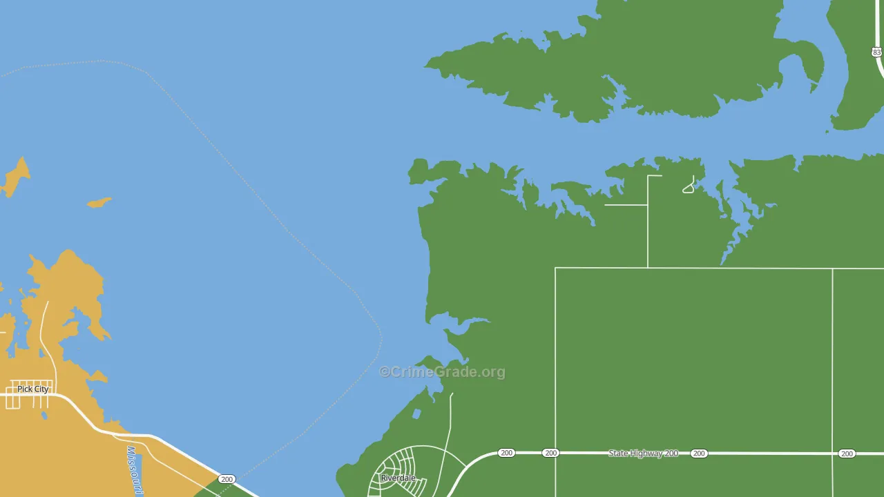 Riverdale, ND Map of Murder Rates