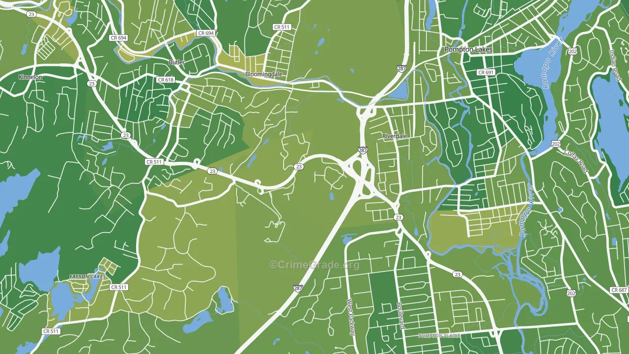 Riverdale, NJ Map of Murder Rates
