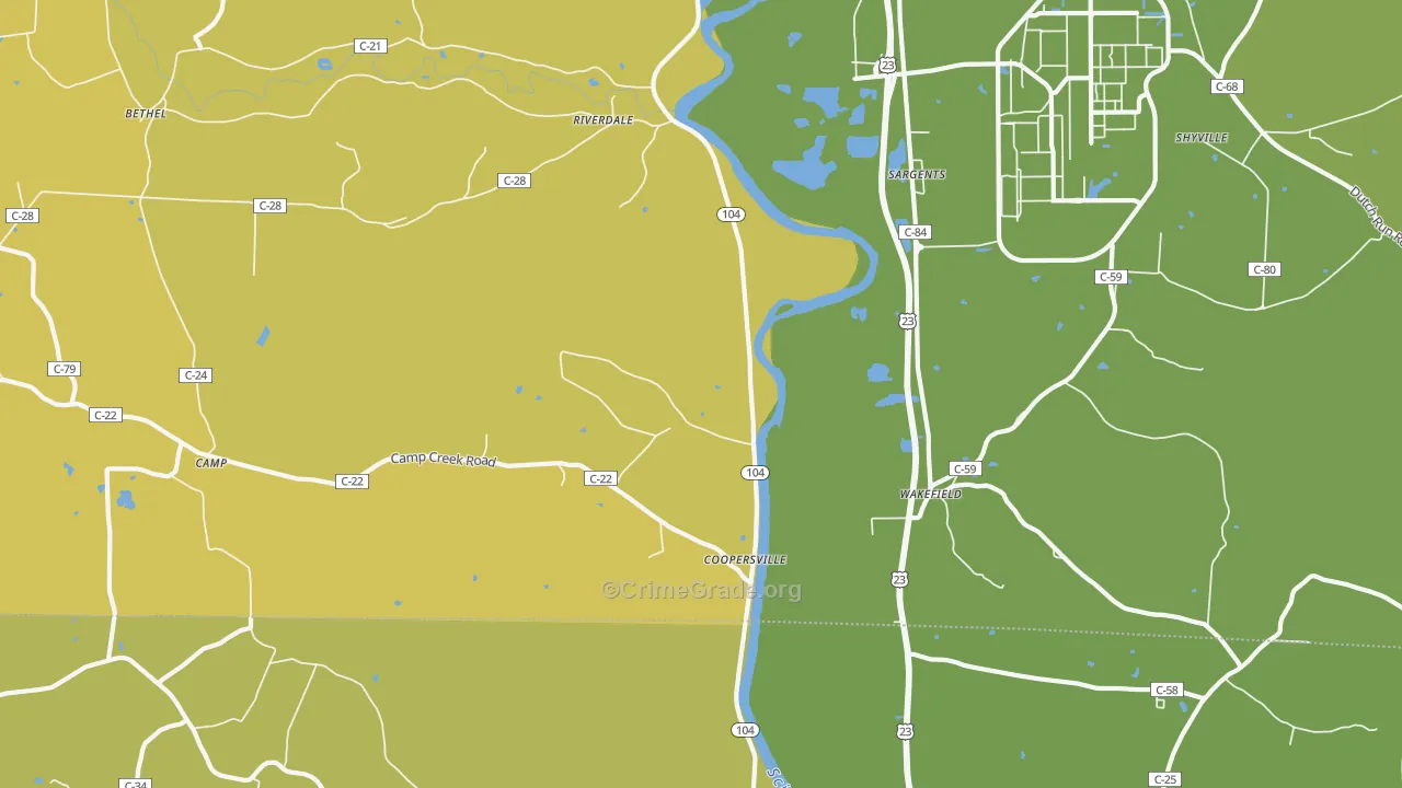 Riverdale, OH Map of Murder Rates