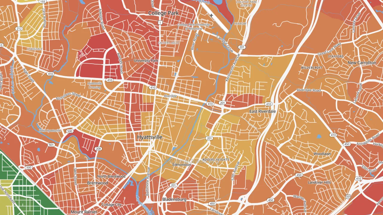 Riverdale Park, MD Map of Murder Rates