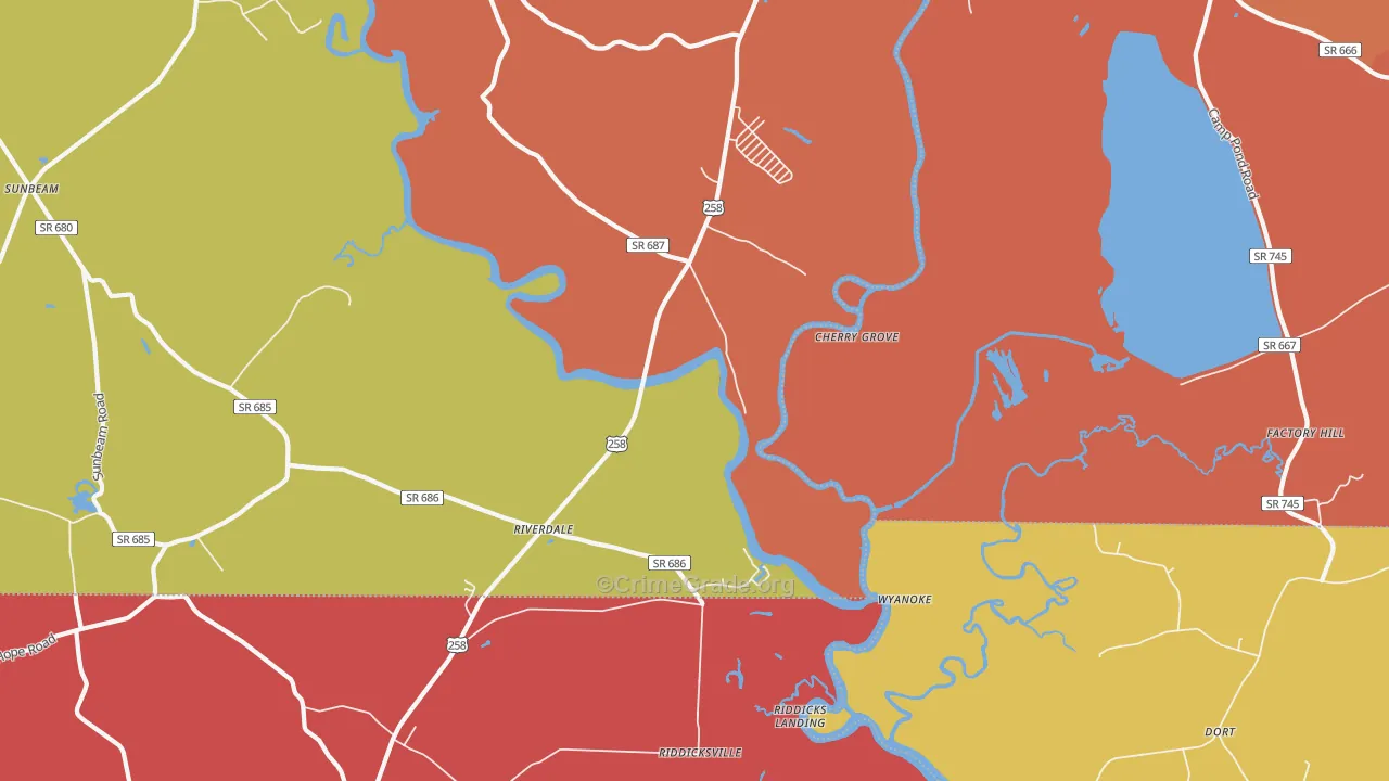 Riverdale, VA Map of Murder Rates
