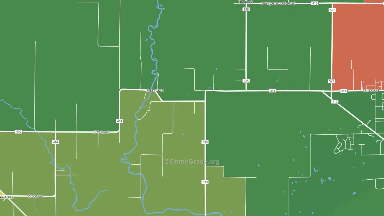 Riverland, MI Map of Murder Rates