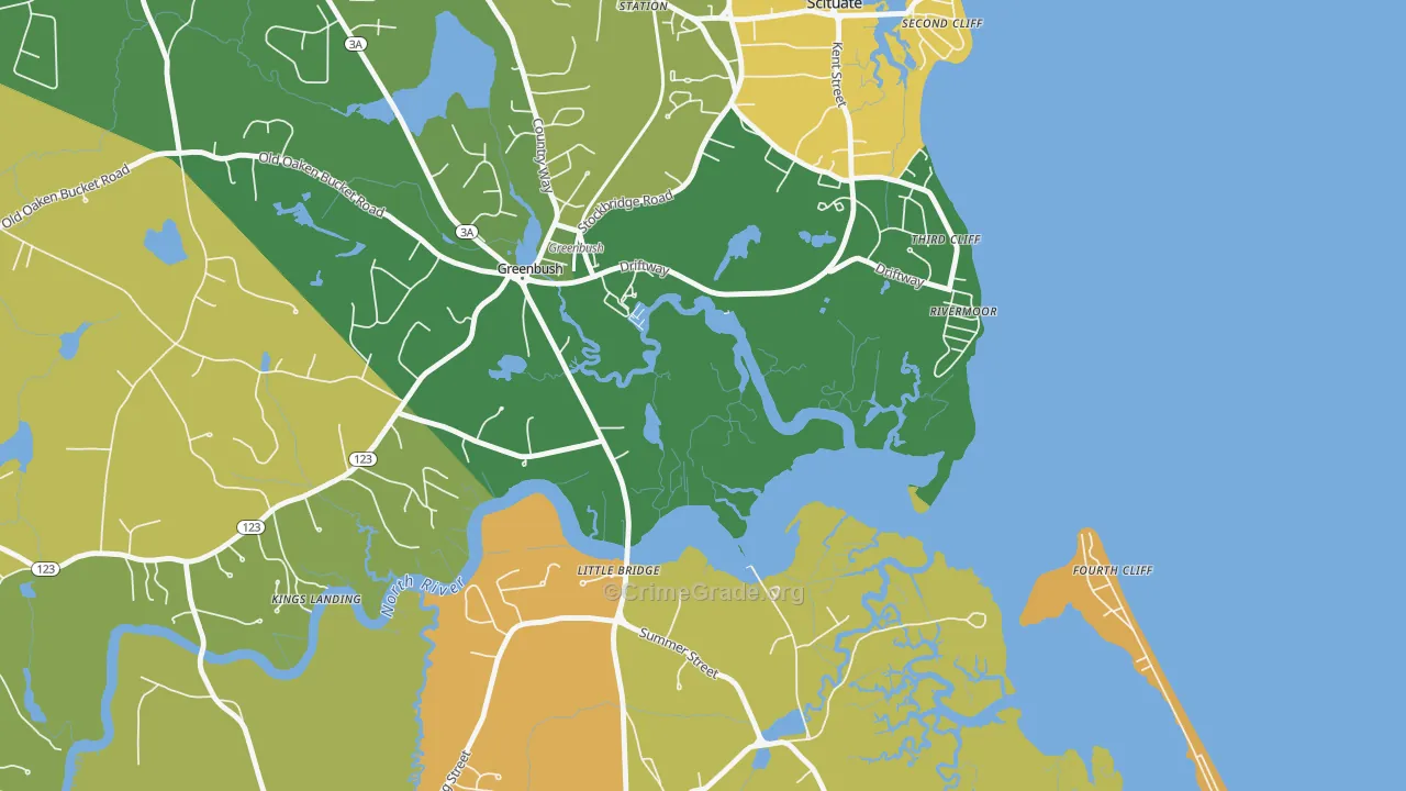Rivermoor, MA Map of Murder Rates