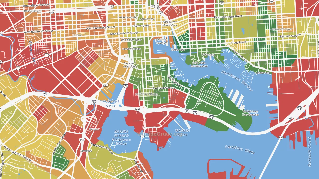 Riverside, Baltimore, MD Map of Murder Rates