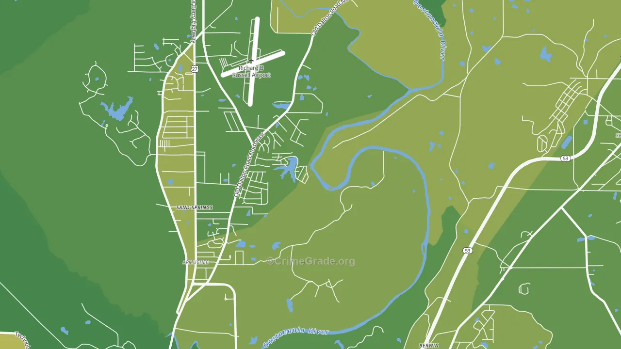 Riverside, GA Map of Murder Rates
