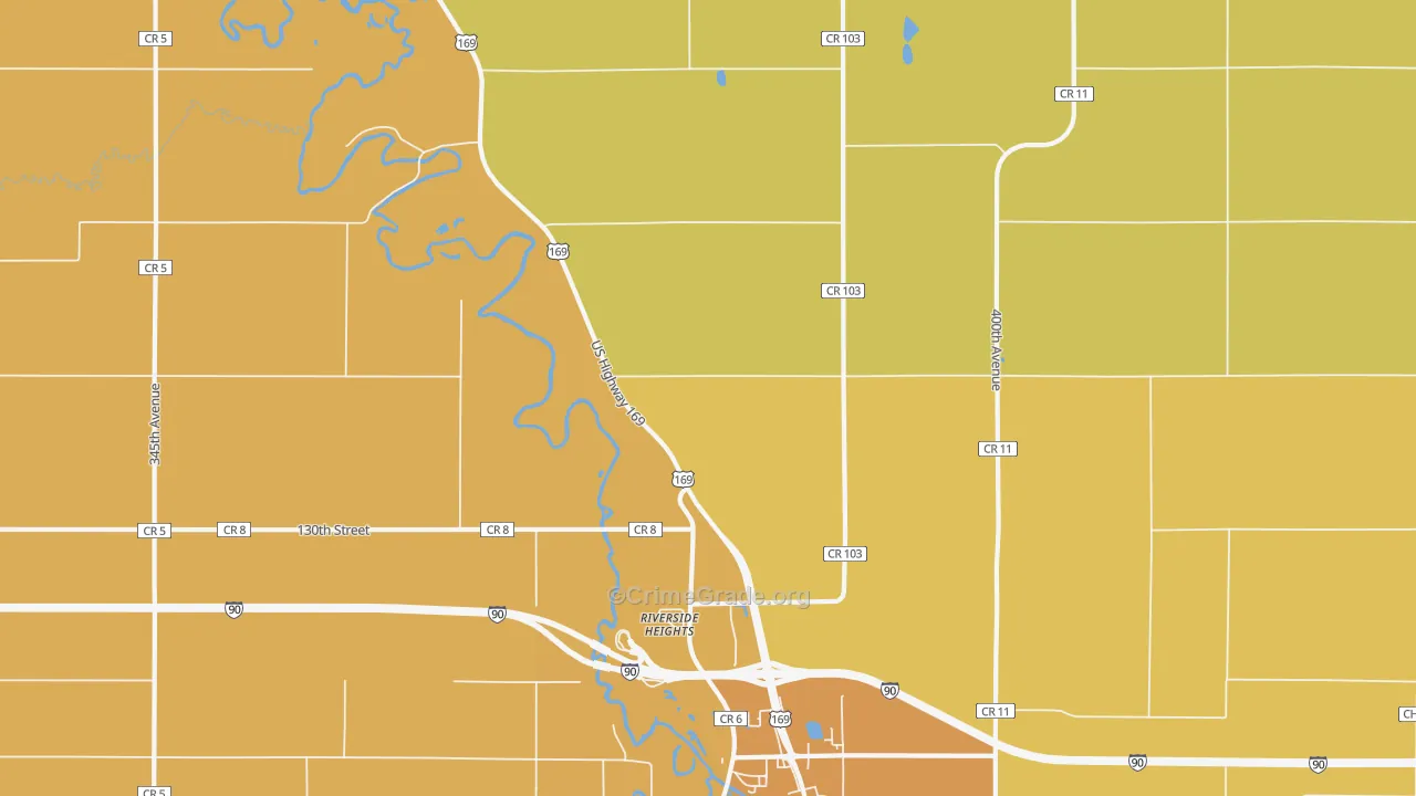 Riverside Heights, MN Map of Murder Rates
