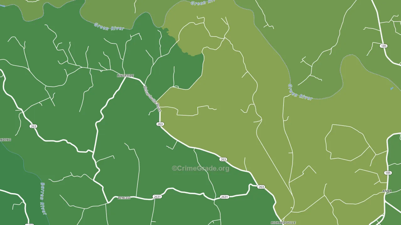Riverside, KY Map of Murder Rates