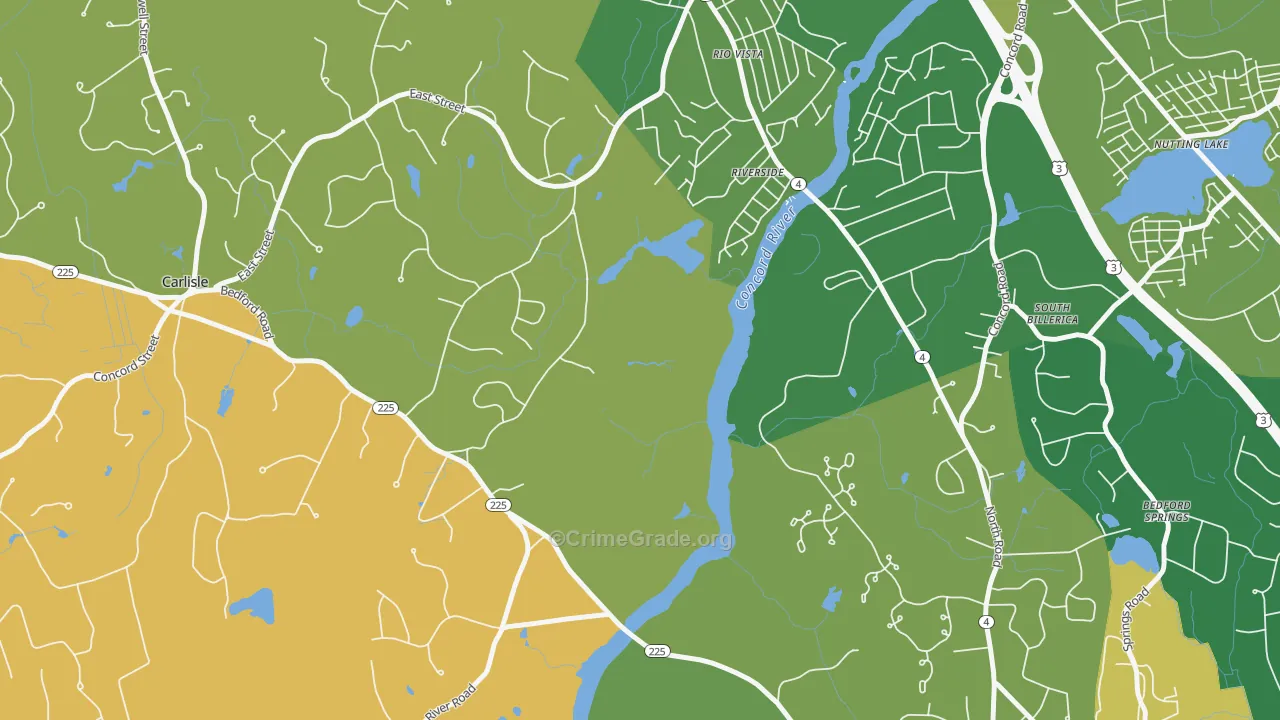 Riverside, MA Map of Murder Rates