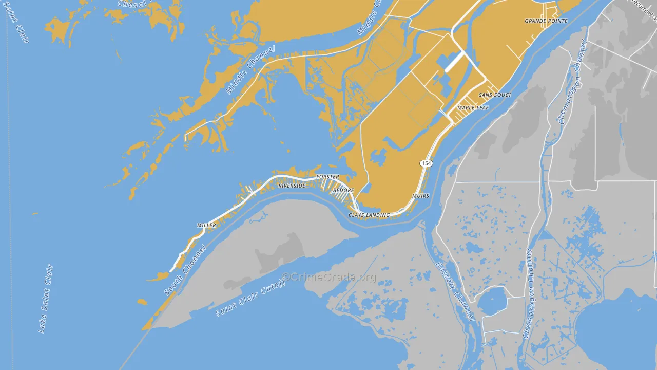 Riverside, MI Map of Murder Rates