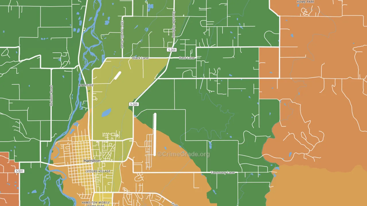 Riverside, MT Map of Murder Rates