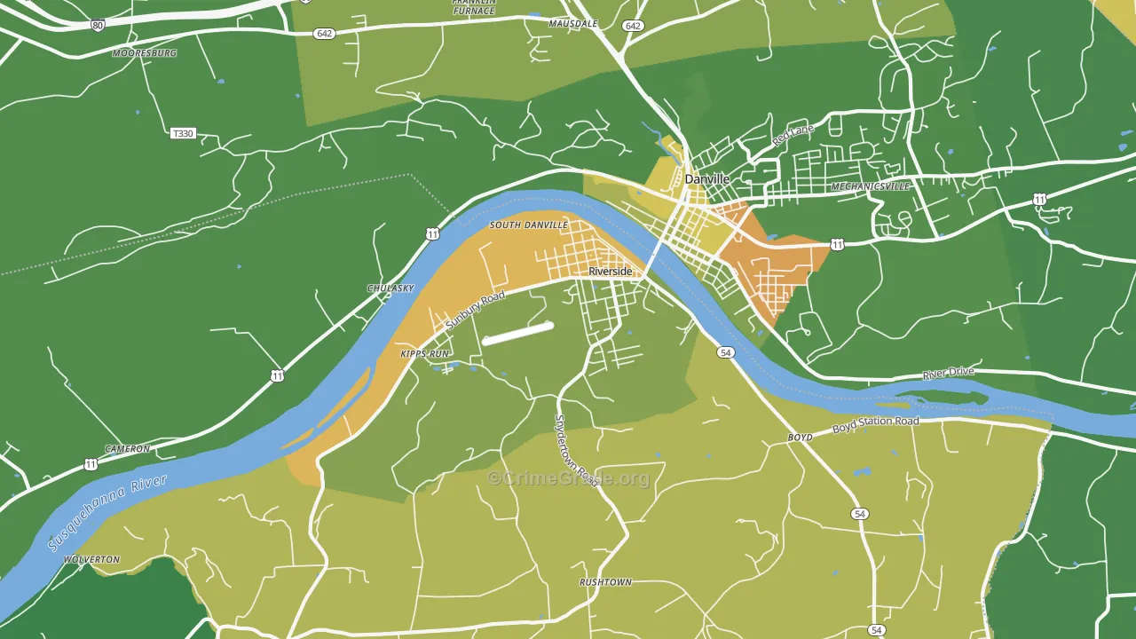 Riverside, PA Map of Murder Rates