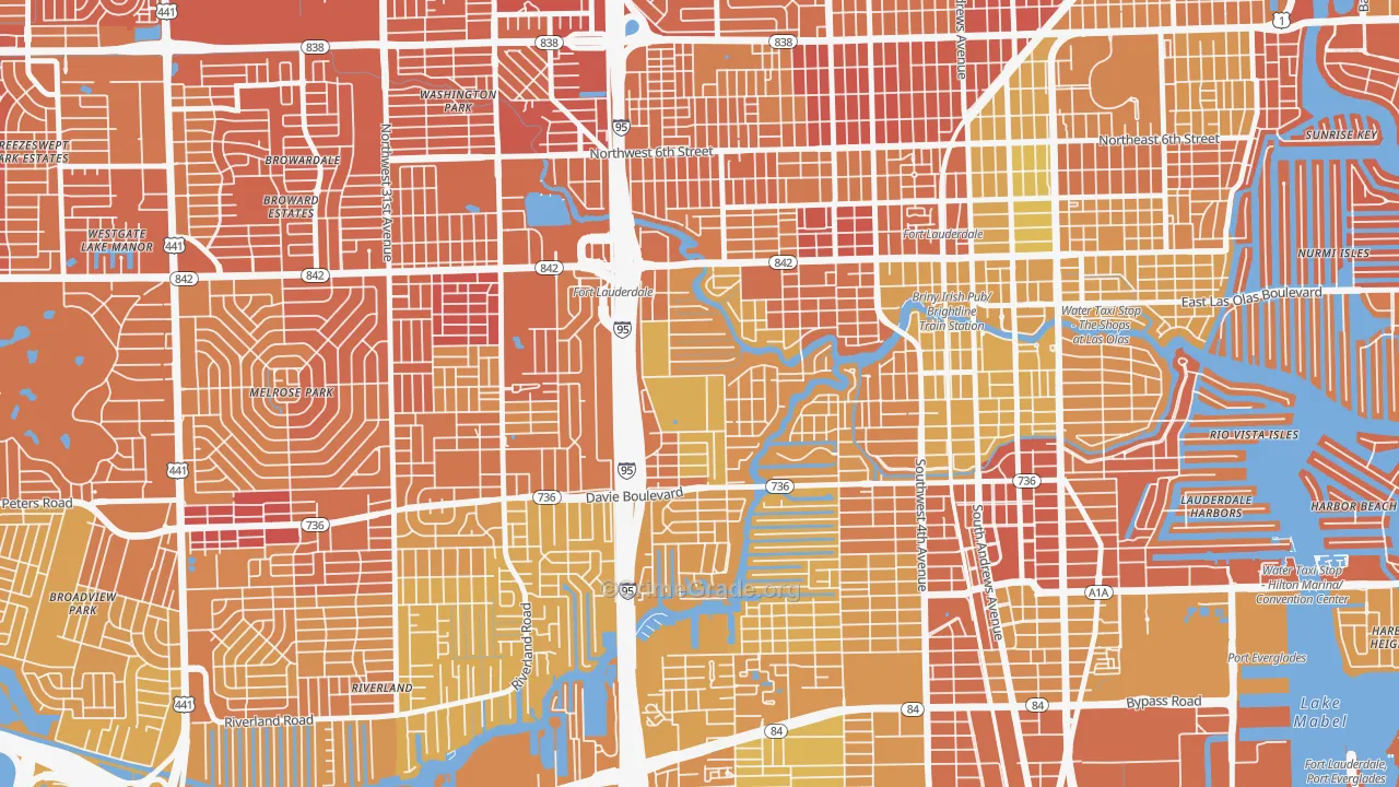 Riverside Park, Fort Lauderdale, FL Map of Murder Rates