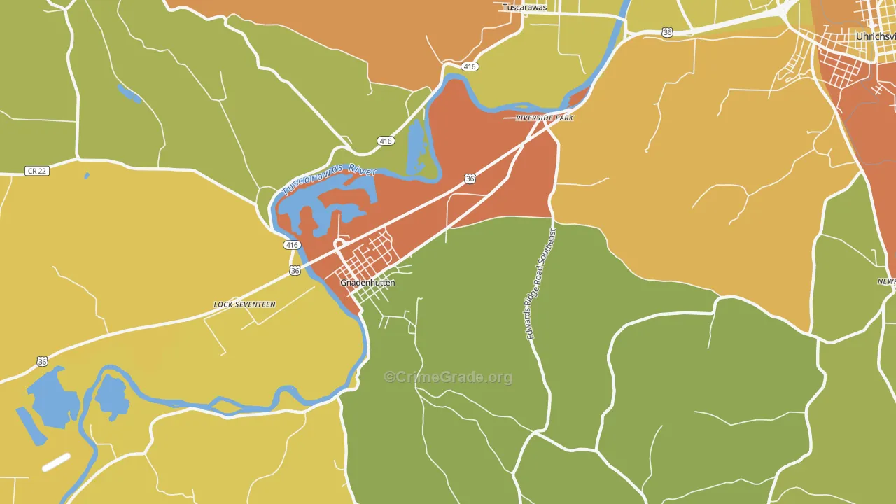 Riverside Park, OH Map of Murder Rates
