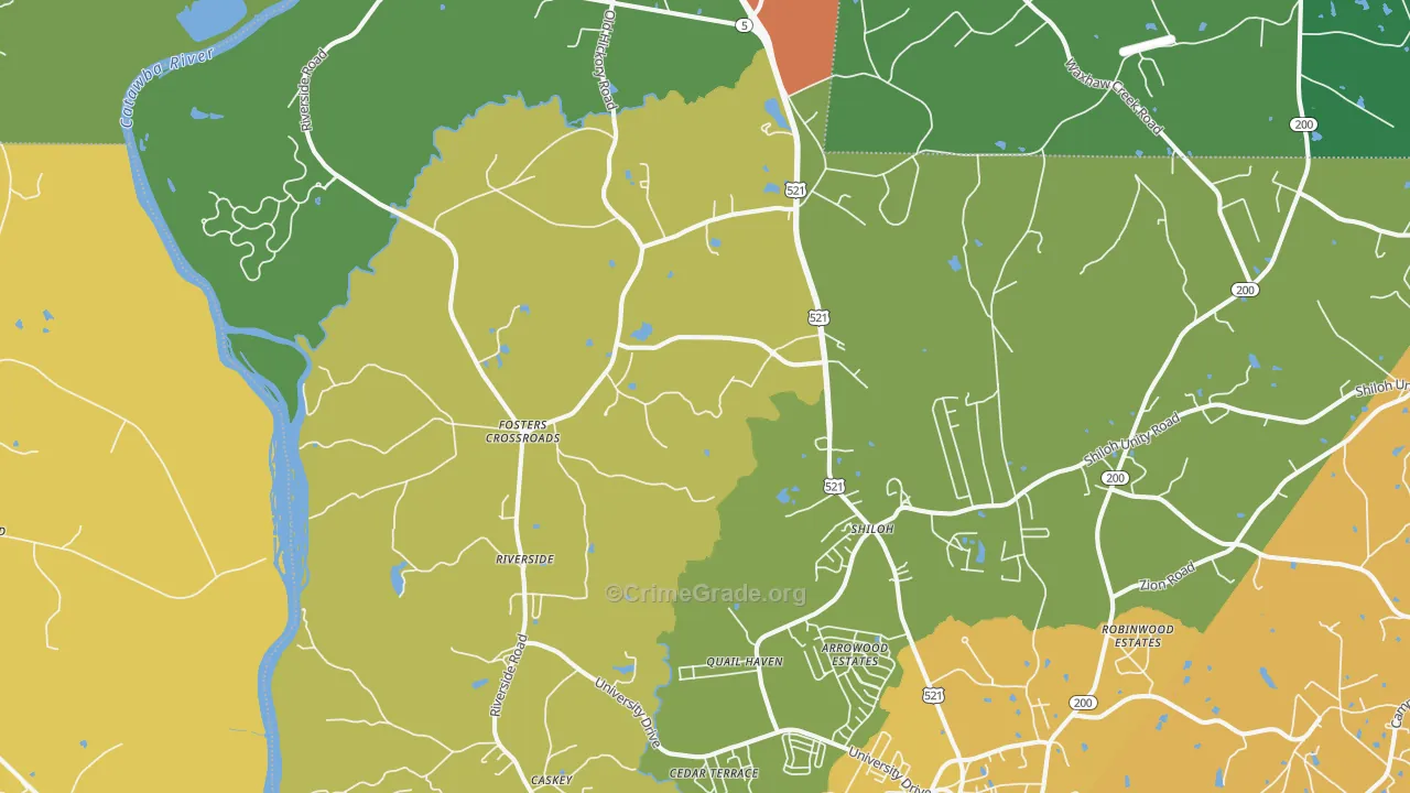 Riverside, SC Map of Murder Rates