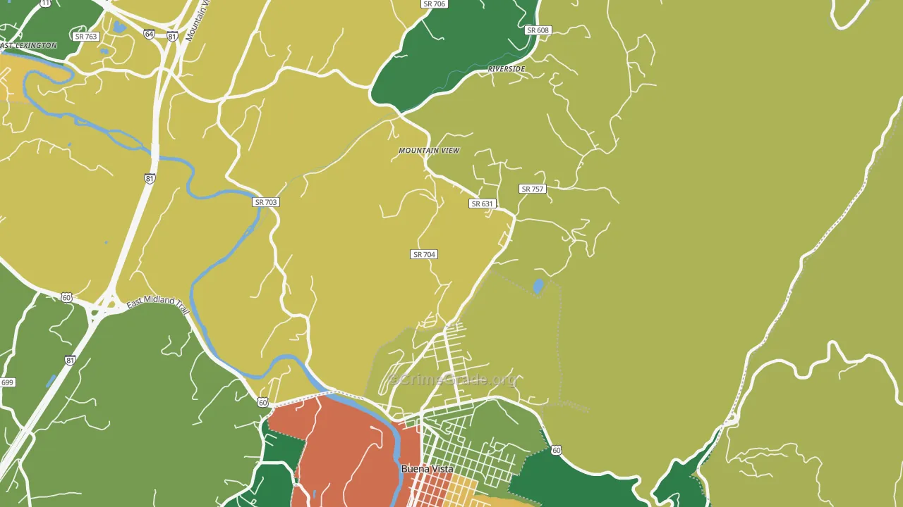 Riverside, VA Map of Murder Rates
