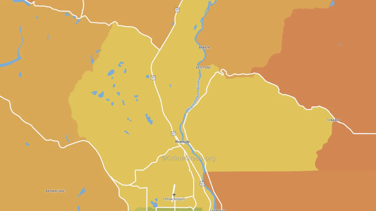 Riverside, WA Map of Murder Rates